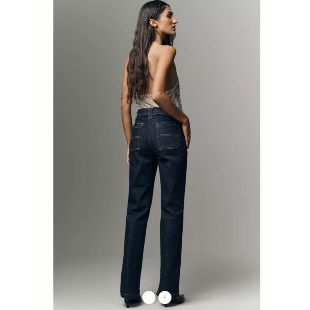 Anthropologie Pilcro Dylan Mid-Rise Puddle Straight-Leg Jeans - Picture 4 of 5